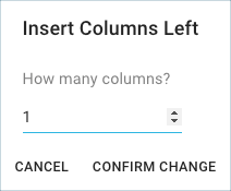 Specify number of inserted columns