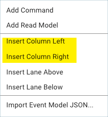 Insert column right or left