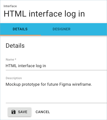 HTML interface details
